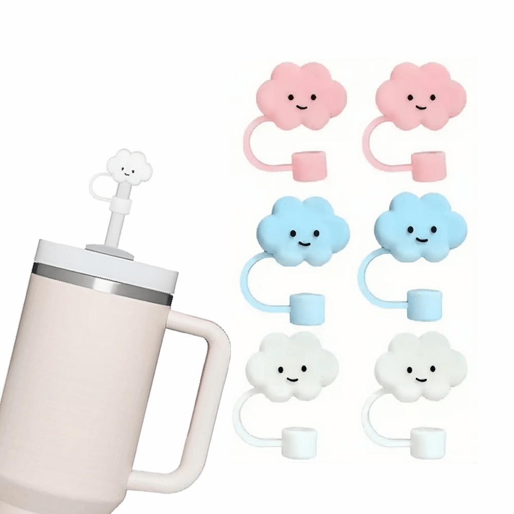 Silicone Cloud Straw Topper 6-Pack